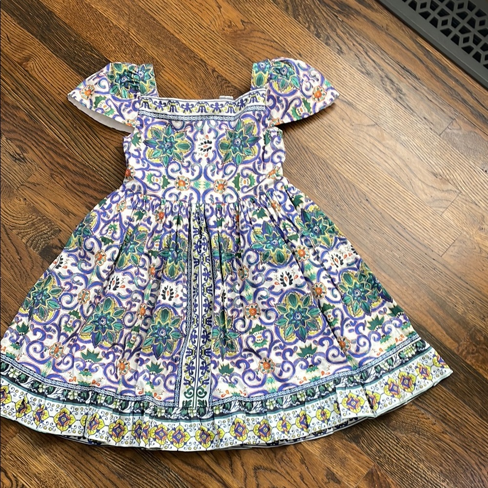 Edgehill Collection Kids Dress in Purple and Green Floral 6X